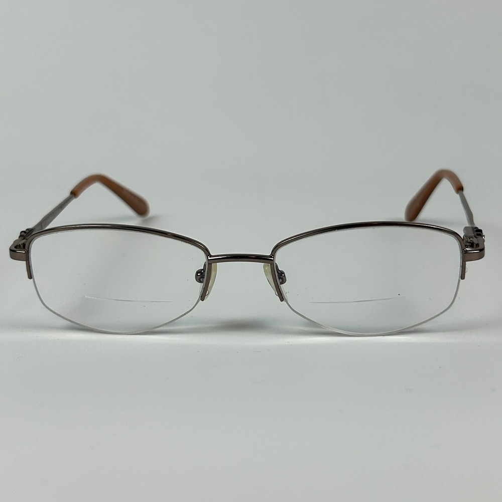Fregossi 602 Unisex Eyeglasses Frame Shiny Brown Metal Half Rim 50-18-135 mm - Picture 2 of 9
